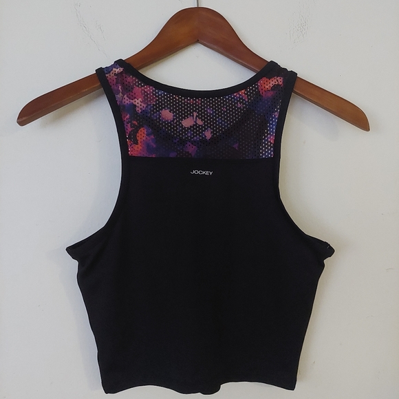 JOCKEY FANTASY FLORAL LONGLINE ATHLETIC RACERBACK SPORTS TANK BRA with BRA PADS - Picture 5 of 15